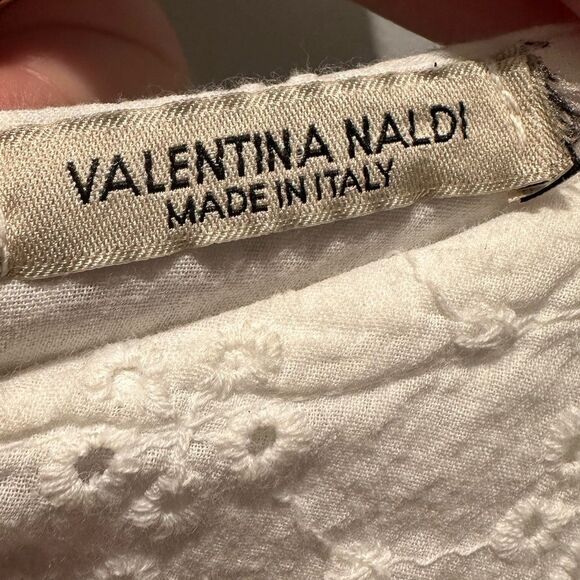 Valentina Naldi Eyelet Peplum drop waist white dress-Fits Small to Medium - Picture 7 of 8